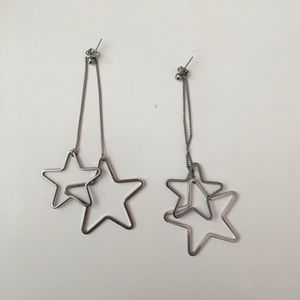 Layered star earrings